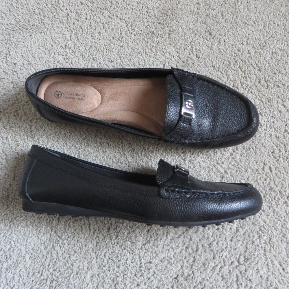Giani Bernini Womens Dailyn Loafers/Flats Size 10 Black Leather Memory Foam
